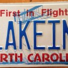 NC vanity BLAKE INN license plate BLAKEY