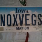 Iowa vanity NO eX in VEGaS license plate Night Club Dance Nevada Casino wed