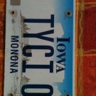 Iowa vanity TYCI TYCIE TYCIA O license plate Monona county