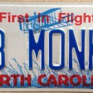 North Carolina vanity 18 MONKS license plate Abbey Monk Church Tibet God Christ