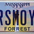 Mississippi vanity MRS MOYE license plate Moie Moy
