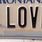Montana vanity ED lov license plate