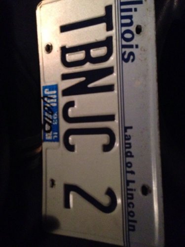 Illinois vanity TBN JC license plate