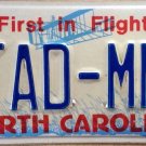 North Carolina vanity STAD MMD  license plate City Swedish Dutch Language