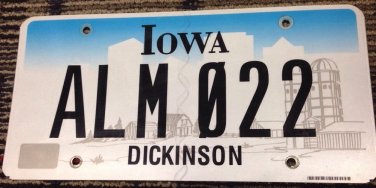 Iowa Dickinson county License Plate USA Graphic Spirit Lake University College