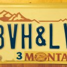 Montana Centennial vanity BVH & LVH license plate
