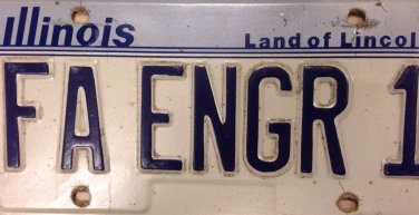 ILLINOIS vanity Failure Analysis ENGineering license plate