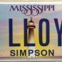 Mississippi vanity K LLOYD license plate  LOYD
