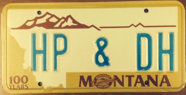 Montana Centennial vanity HP & DH license plate