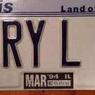 Illinois vanity MARY L 62 license plate