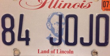 Illinois vanity 84 JOJO Joe license plate Joseph 1984 Josephine Joey