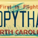 NC vanity COPY THAT license plate Pilot Understand Military Radio Roger OK Plane