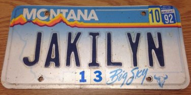 Vanity JAKILYN JACLYN JACKLYN license Plate Jakilynn Jacqueline Jacquelyn Jackie