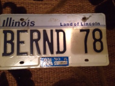 vanity BERNARD 78 license plate