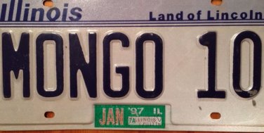 Illinois vanity MONGO license plate
