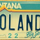 Montana vanity YOLANDA license plate