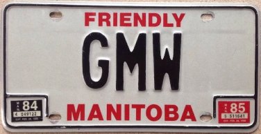 Manitoba vanity GMW license Plate
