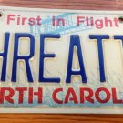 North Carolina vanity THREAT  License Plate Virus Bomb Computer Force Terrorism