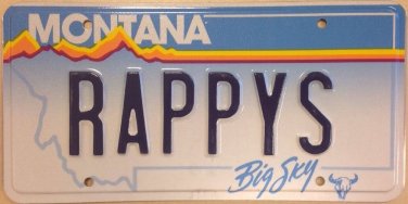 Vanity RAPPYS RAPPY license plate World Music Celebrity Movie Blog Raptor Rapper
