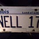 Vanity NELL Cornell University 2017 license plate Eleanor Elizabeth Ellen Helen