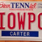 Tennessee vanity I OWE PG license plate Peter Paul George