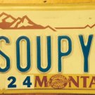 Montana Centennial vanity SOUPYS license plate Soup Meal Food Restaurant