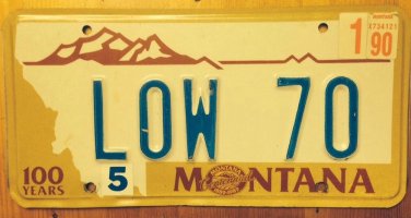 MT Centennial vanity LOW 70 license plate Age Old Height Tall Weight Temperature