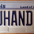 Illinois vanity TJ HAND license plate Handyman Handy Thomas Tim Taylor John Joe