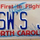 North Carolina vanity RSW JH license plate Social Worker Hopkins Jimi Hendrix NC