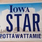 Iowa vanity FOUR STARS license plate Restaurant Hotel Music Warhol Golf General