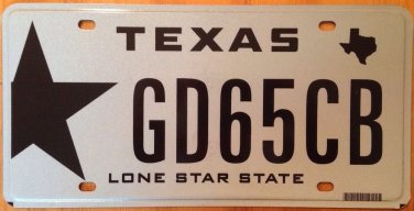 Texas Big Lone Star State Grey optional graphics license plate TX special USA