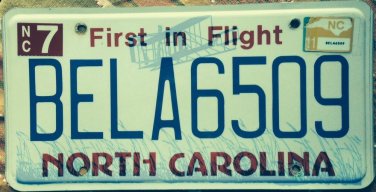 NC vanity BELA BELLA 6509 license plate Isabel Isabella Claribel Belle Arabella