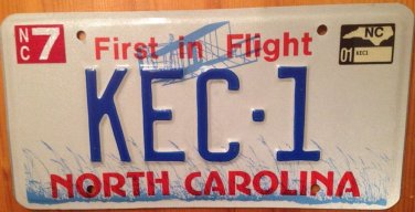 NC vanity KEC license plate Kaycee Kathryn Katrina Killian Kelly Kevin Kyle Ken