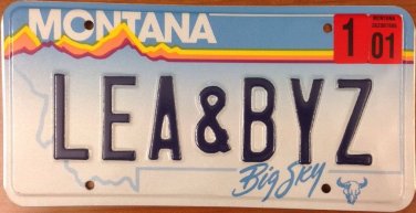 Montana vanity LEA & BYZ license plate Leah Lia Leia Lee Leigh Business