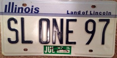 Illinois vanity SLow ONE Speed Limit 97 license plate Speed Fast Classic Car IL