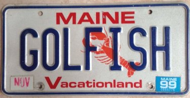 Maine vanity GOLF FISH license plate Car VW Volkswagen Golfing Club Golfer