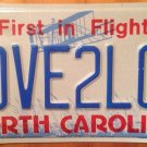 NORTH CAROLINA vanity LOVe TO Laugh license plate Mary Popppins Disney Loathe NC