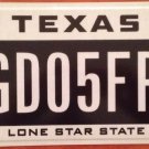 Texas Lone Star State license plate Map Star GD 05 FP