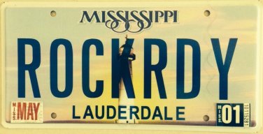 MS vanity ROCK READY license plate & ROLL Dance Music Dancing Song Singer Elvis