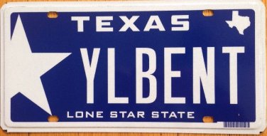 Texas optional Lone Star vanity Wild BENTLEY license plate Mulsanne Luxury Car