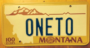 Montana Centennial Vanity ONE TO TOO TWO license plate Count Many Ratio Maths