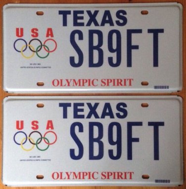 2 TEAM USA Winter Olympics Pyeongchang Korea 2018 Olympiad license plate Games