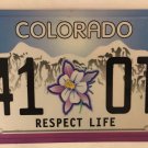 COLUMBINE HIGH SCHOOL MASSACRE RESPECT LIFE license plate 41 OTJ Gun Violence CO