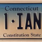 Connecticut vanity 1 IAN license plate Ean Iain Ion Eon Eion Jan Eian Eann Ivan