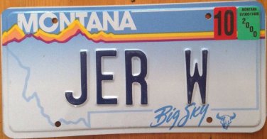 Vanity JER W license plate Jerry Jeremy Jersey Jericho Jerome Jermaine Jeremiah
