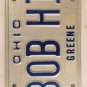 OH vanity BOB HI license plate Robert Bobbie Bobby Rob Robie Hello High Drug 420