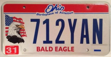 WILDLIFE BALD EAGLE BIRD license plate Nature Wild Animal 712 YAN Park USA Flag