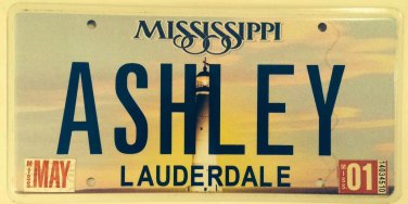 Vanity ASHLEY license plate Ashlee Ashly Ash Ashlea Ashely Ashlie Ashlei