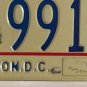 District Columbia Taxation license plate D.C. USA Graphic Washington DC 349 991