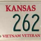 VIETNAM VETERAN license plate Military Saigon War Service Medal VVA Low #2624 VV